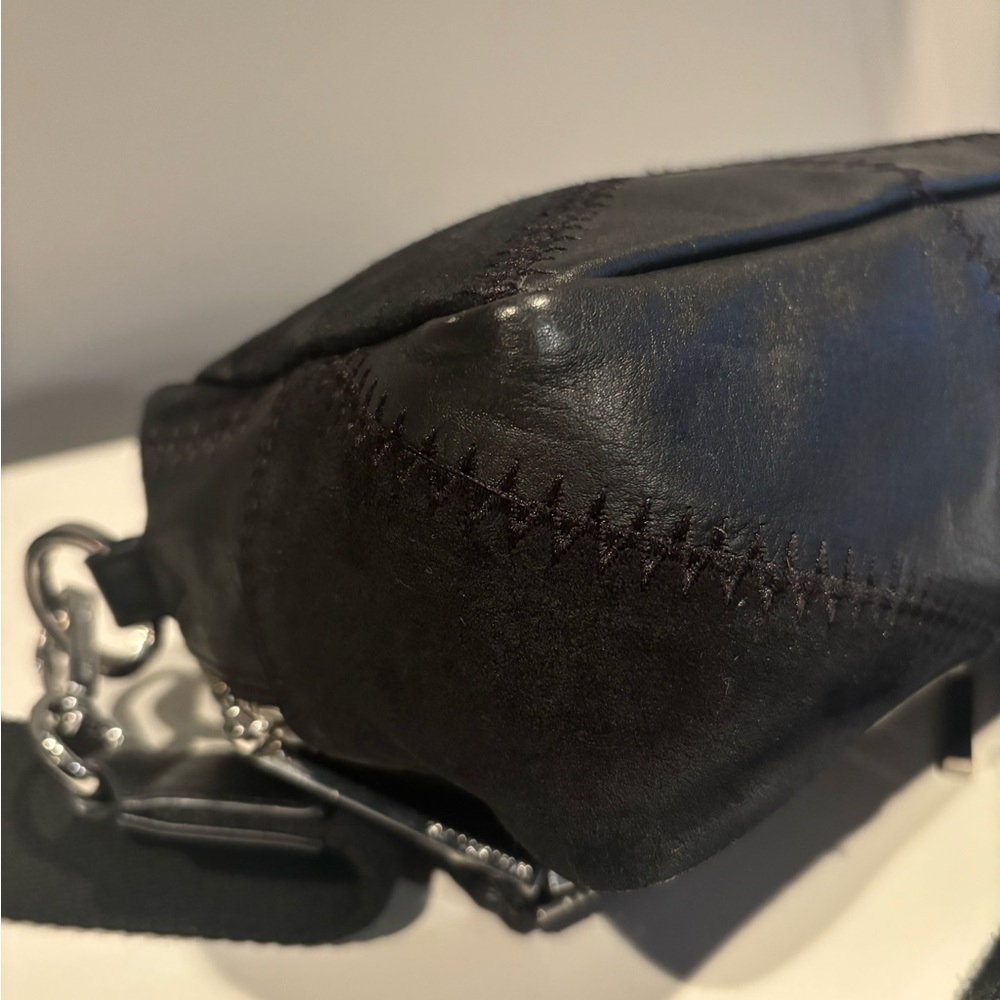 Whistles Black Quilted Patchwork Crossbody Bag - Picture 9 of 13